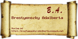 Brestyenszky Adalberta névjegykártya